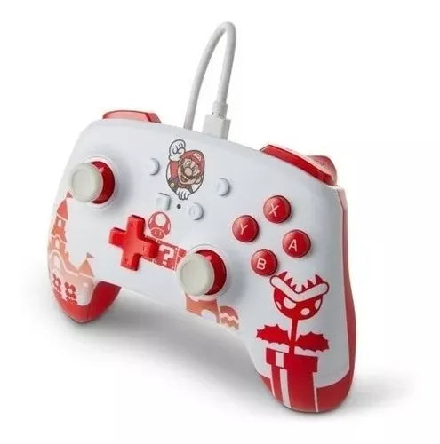 Controle Powera Com Fio Nintendo Switch Mario Red/white Cor Mario - Big House Variedades