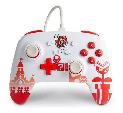 Controle Powera Com Fio Nintendo Switch Mario Red/white Cor Mario - Big House Variedades