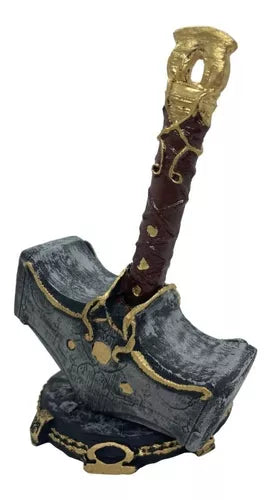 Martelo Thor God Of War Ragnarök C/ Base Resina 18cm